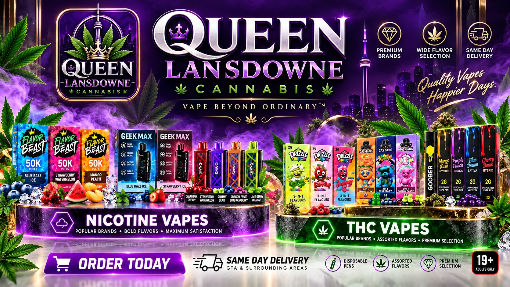 Queen Lansdowne Cannabis in Queen Street West, Toronto — nicotine vapes and THC vapes